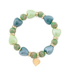ZECCHIN Green Murano Glass Bead Bracelet